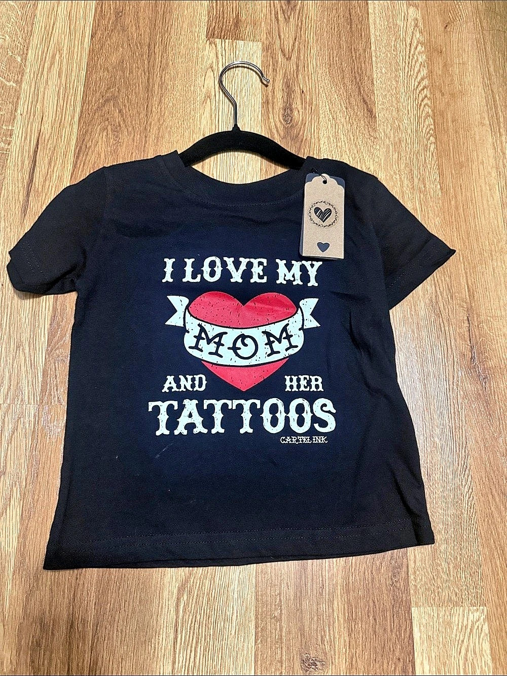 Cartel Ink I Love My Mom and Her Tattoos Kid's T-Shirt